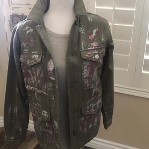 Topshop paint splatter jacket military look